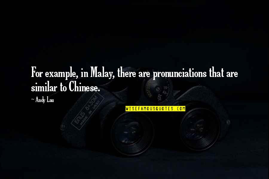 Pronunciations Quotes By Andy Lau: For example, in Malay, there are pronunciations that