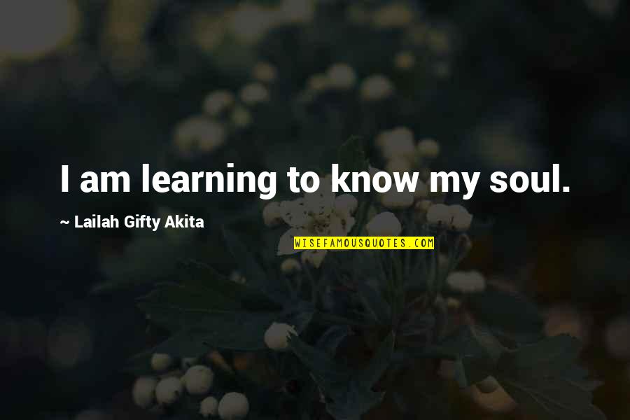 Propensity Score Quotes By Lailah Gifty Akita: I am learning to know my soul.