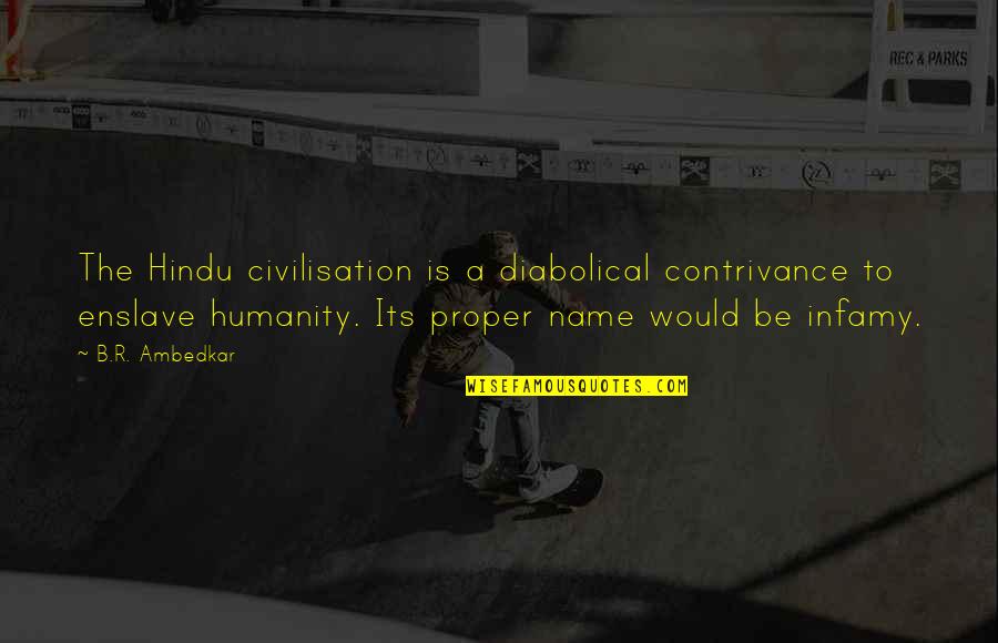 Proper Name For Quotes By B.R. Ambedkar: The Hindu civilisation is a diabolical contrivance to Proper Name For Quotes By B.R. Ambedkar: The Hindu civilisation is a diabolical contrivance to