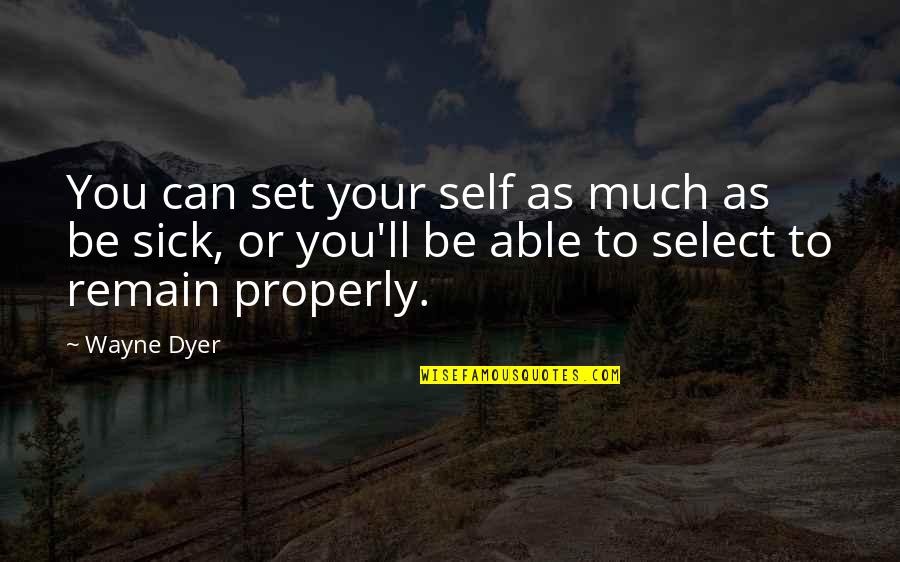 Properly Quotes By Wayne Dyer: You can set your self as much as