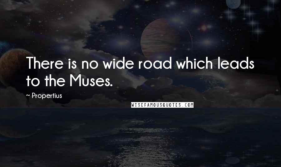 Propertius quotes: There is no wide road which leads to the Muses.