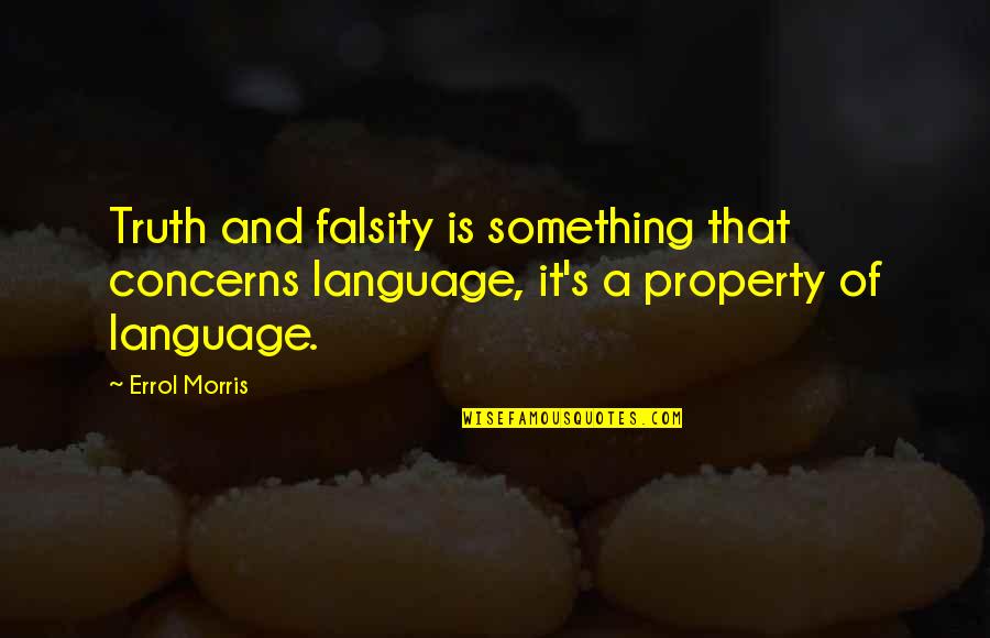 Property's Quotes By Errol Morris: Truth and falsity is something that concerns language,