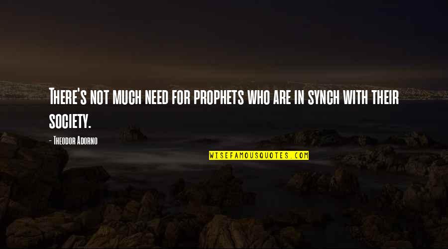 Prophet S.a.w Quotes By Theodor Adorno: There's not much need for prophets who are