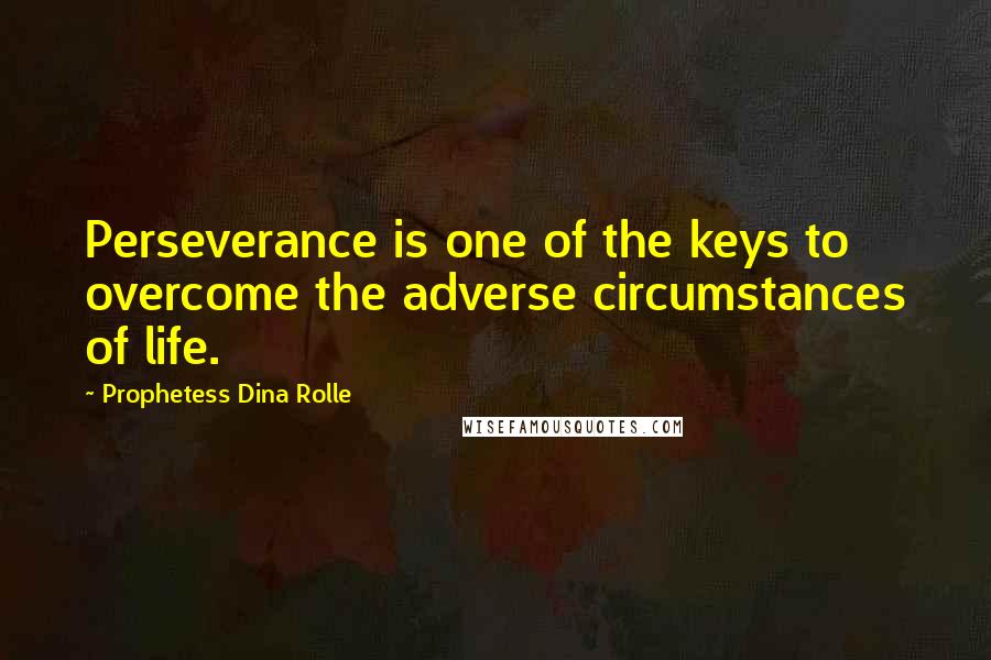 Prophetess Dina Rolle quotes: Perseverance is one of the keys to overcome the adverse circumstances of life.