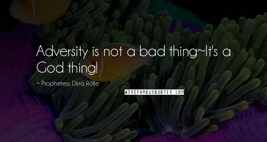 Prophetess Dina Rolle quotes: Adversity is not a bad thing~It's a God thing!