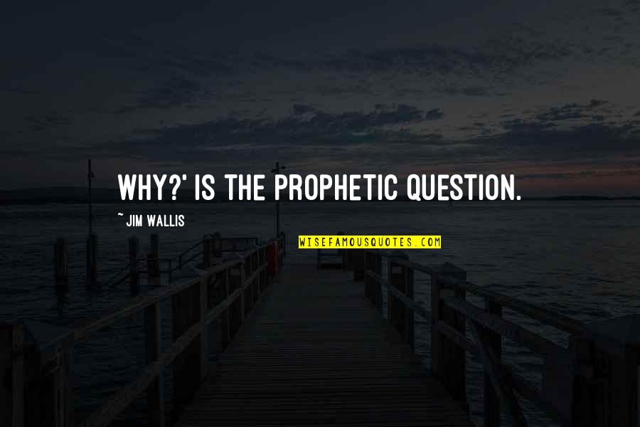 Prophetic Quotes By Jim Wallis: Why?' is the prophetic question.
