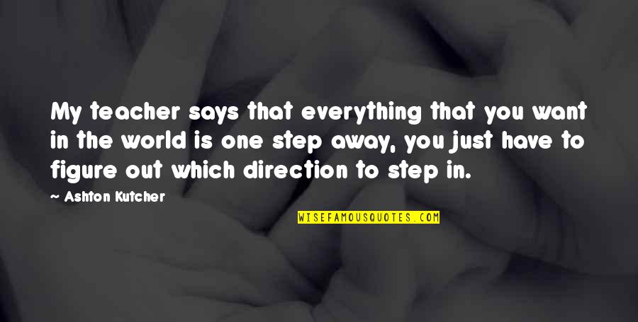 Proprietorial Jurisdiction Quotes By Ashton Kutcher: My teacher says that everything that you want Proprietorial Jurisdiction Quotes By Ashton Kutcher: My teacher says that everything that you want