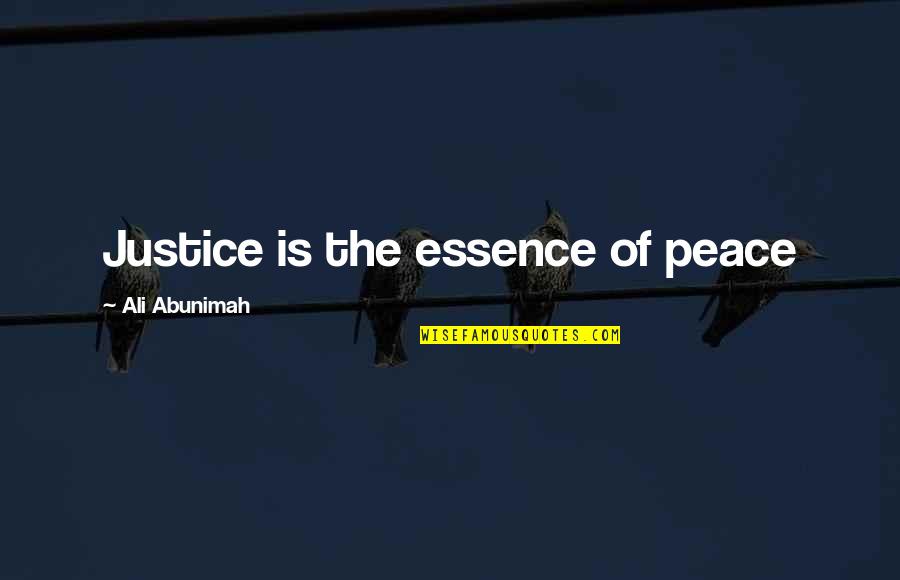 Propus Significado Quotes By Ali Abunimah: Justice is the essence of peace