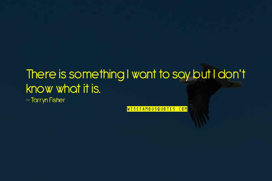 Proroka Mohamed Quotes By Tarryn Fisher: There is something I want to say but Proroka Mohamed Quotes By Tarryn Fisher: There is something I want to say but