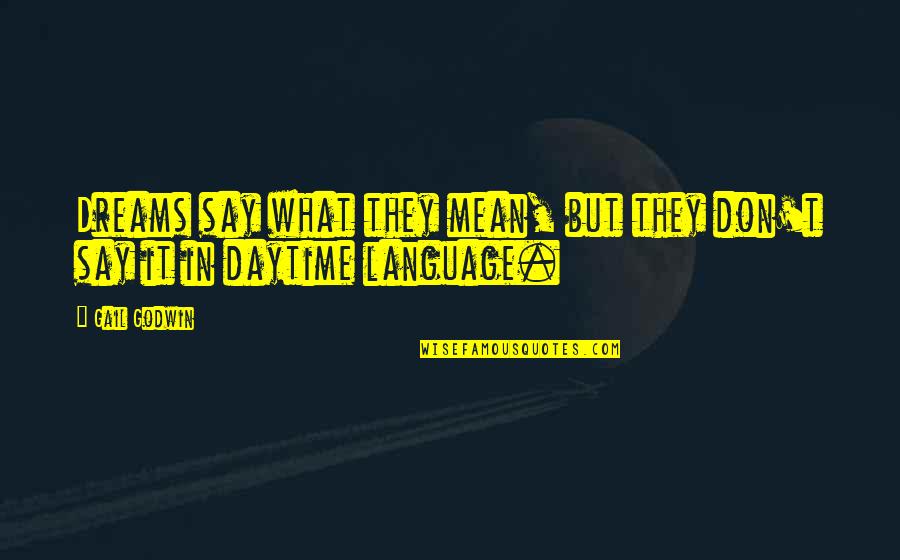Prorrateo Iva Quotes By Gail Godwin: Dreams say what they mean, but they don't