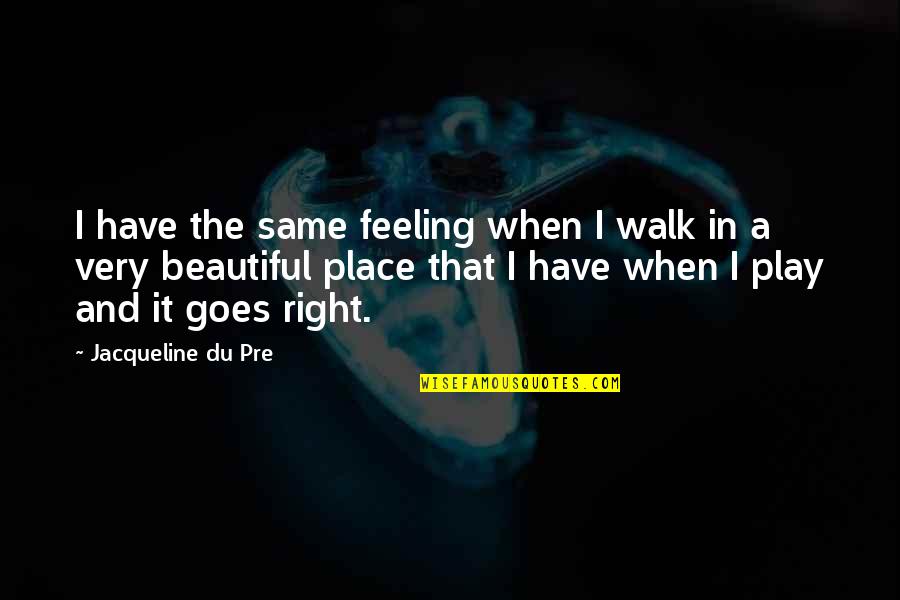 Proselytizer Handout Quotes By Jacqueline Du Pre: I have the same feeling when I walk