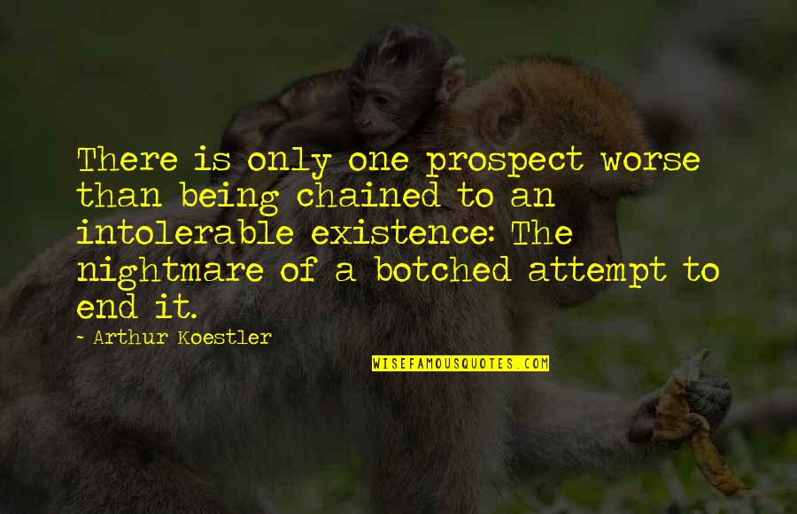 Prospect To Quotes By Arthur Koestler: There is only one prospect worse than being