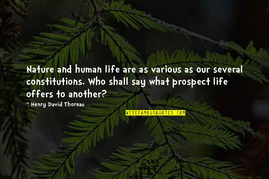 Prospect To Quotes By Henry David Thoreau: Nature and human life are as various as