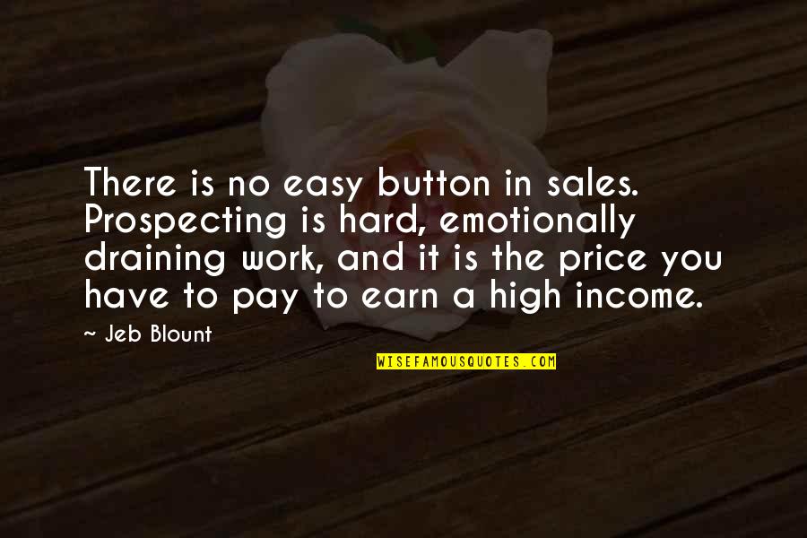 Prospecting Quotes By Jeb Blount: There is no easy button in sales. Prospecting
