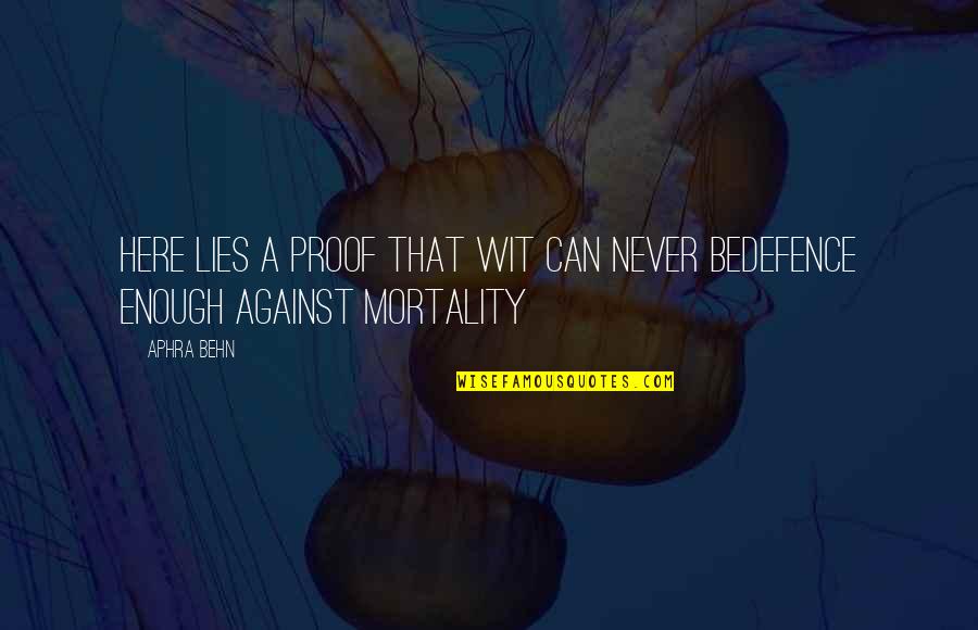 Prospectors Property Quotes By Aphra Behn: Here lies a Proof that Wit can never