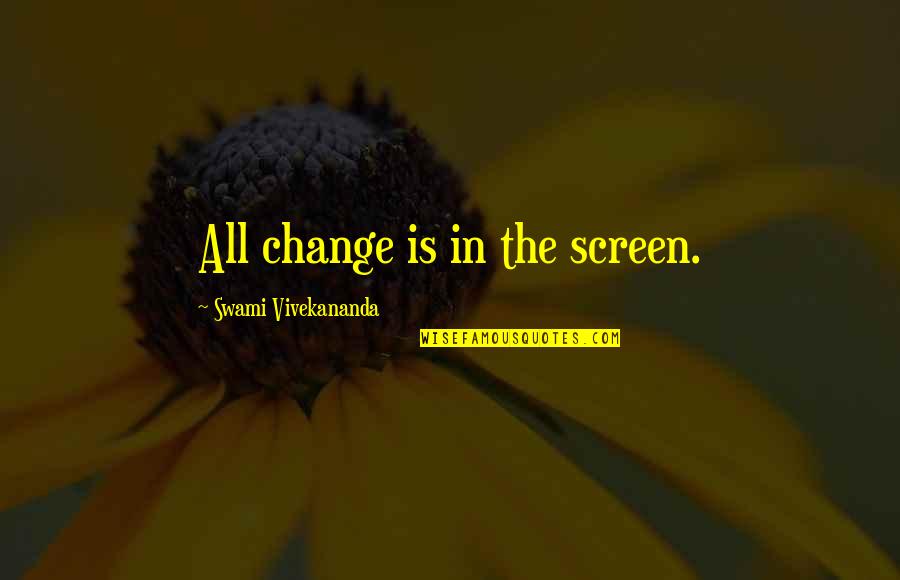 Prospera Quotes By Swami Vivekananda: All change is in the screen.