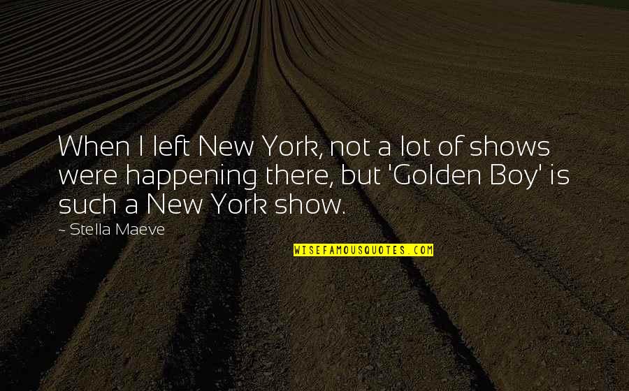 Prosperity And Good Health Quotes By Stella Maeve: When I left New York, not a lot