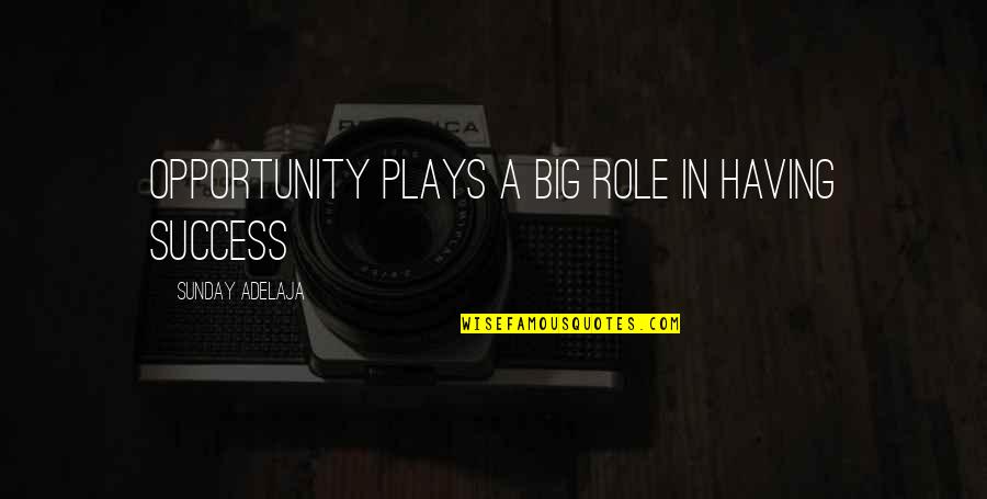 Prosperity In Life Quotes By Sunday Adelaja: Opportunity plays a big role in having success Prosperity In Life Quotes By Sunday Adelaja: Opportunity plays a big role in having success