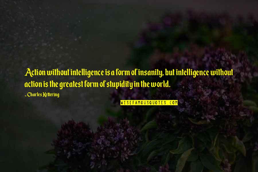 Prosperously Quotes By Charles Kettering: Action without intelligence is a form of insanity,