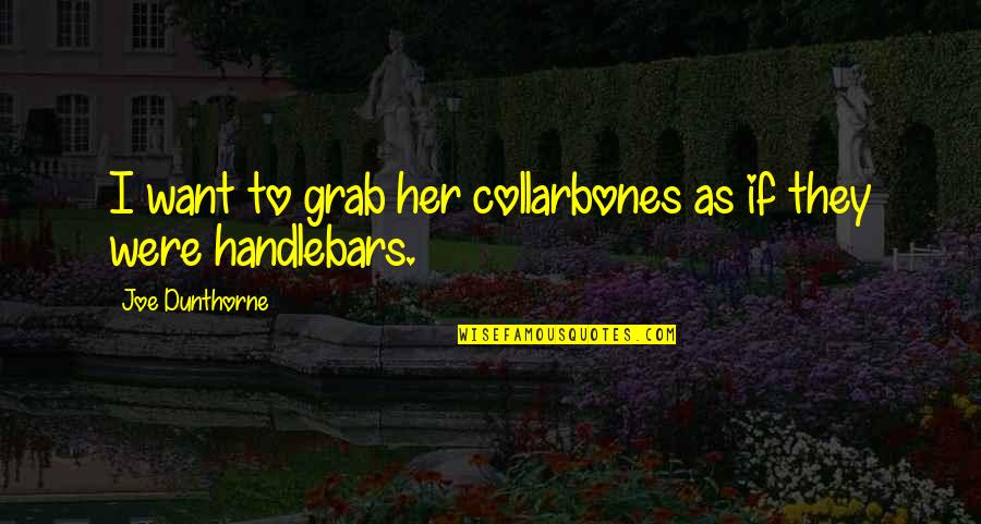 Prospettive Citt Quotes By Joe Dunthorne: I want to grab her collarbones as if Prospettive Citt Quotes By Joe Dunthorne: I want to grab her collarbones as if