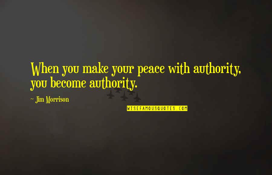 Prostatectomy Vs Radiation Quotes By Jim Morrison: When you make your peace with authority, you