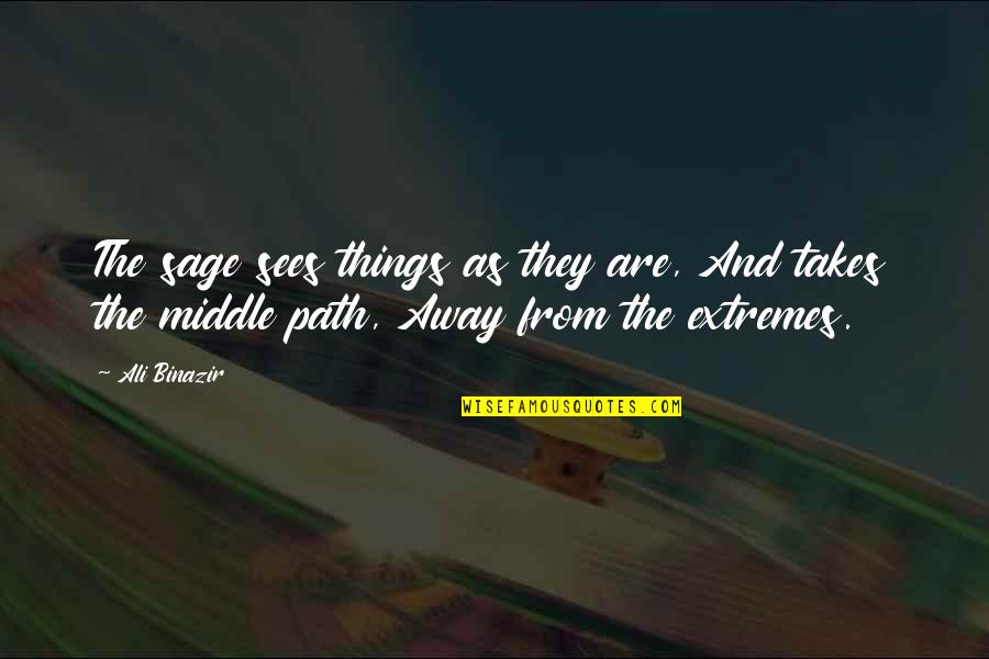 Prostration Quran Quotes By Ali Binazir: The sage sees things as they are, And