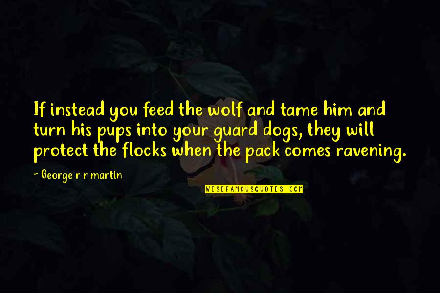Protect Him Quotes By George R R Martin: If instead you feed the wolf and tame Protect Him Quotes By George R R Martin: If instead you feed the wolf and tame