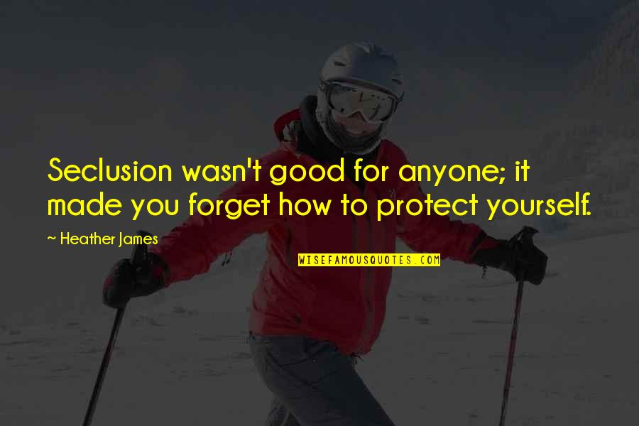 Protect You Quotes By Heather James: Seclusion wasn't good for anyone; it made you