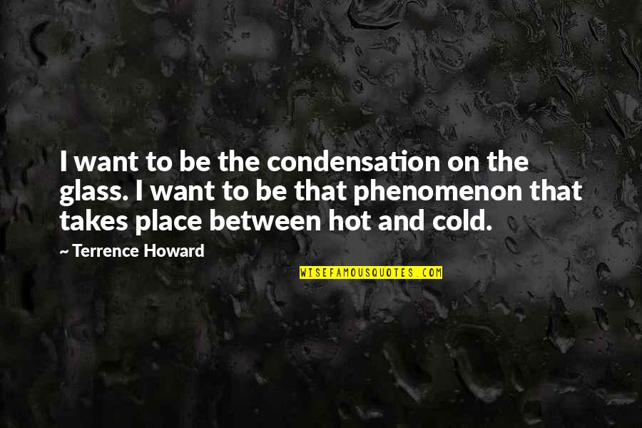 Protecting Loved Ones Quotes By Terrence Howard: I want to be the condensation on the