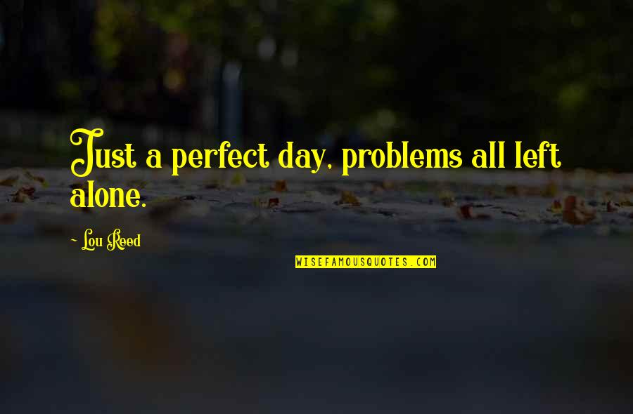 Protecting The United States Quotes By Lou Reed: Just a perfect day, problems all left alone.