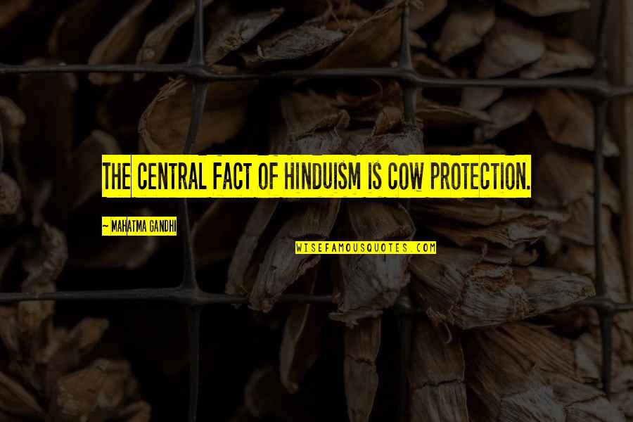 Protection Quotes By Mahatma Gandhi: The central fact of Hinduism is cow protection.