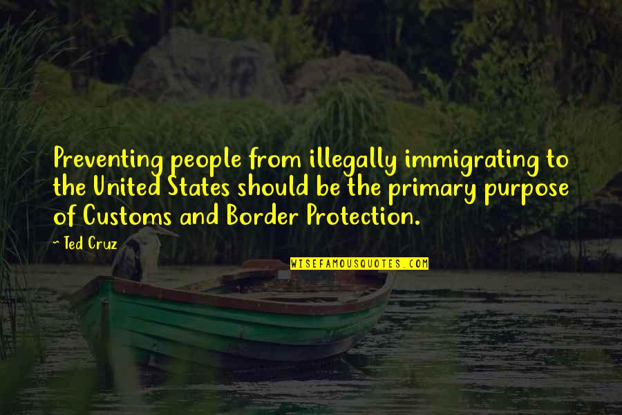 Protection The Quotes By Ted Cruz: Preventing people from illegally immigrating to the United