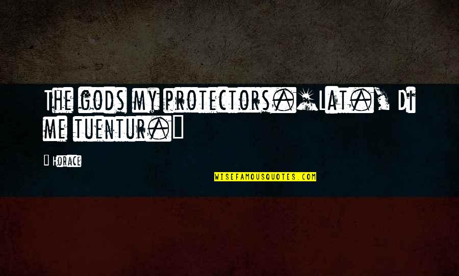 Protectors Quotes By Horace: The gods my protectors.[Lat., Di me tuentur.]