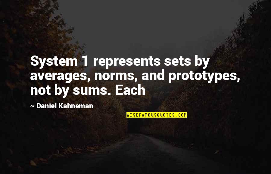 Prototypes Quotes By Daniel Kahneman: System 1 represents sets by averages, norms, and