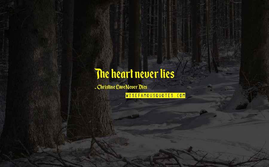 Proud Of My Friend Quotes By Christine Love Never Dies: The heart never lies