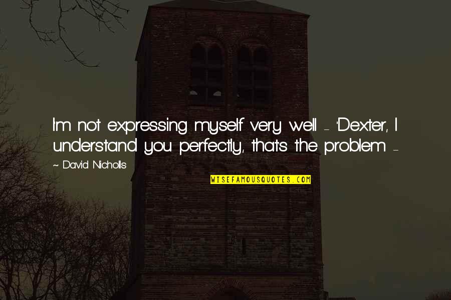 Proud Of My Little Brother Quotes By David Nicholls: I'm not expressing myself very well - ''Dexter,