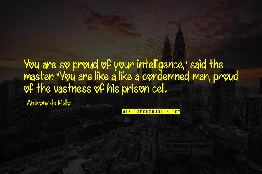 Proud Of The Man You Are Quotes By Anthony De Mello: You are so proud of your intelligence," said