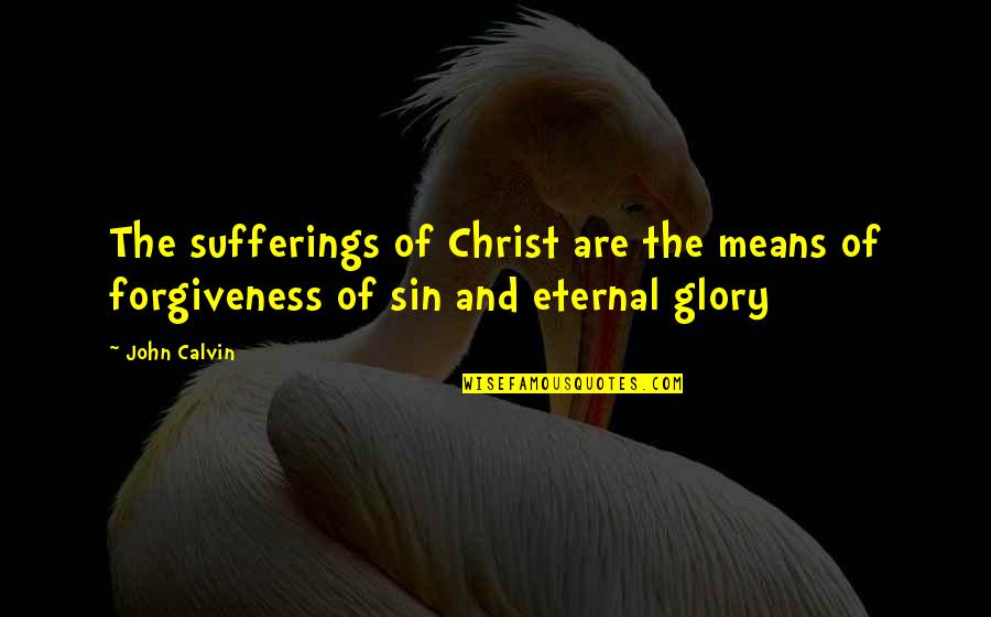 Proud Of You Daddy Quotes By John Calvin: The sufferings of Christ are the means of