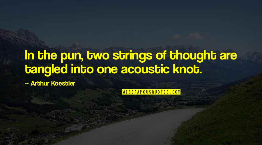 Prouv Synonyme Quotes By Arthur Koestler: In the pun, two strings of thought are Prouv Synonyme Quotes By Arthur Koestler: In the pun, two strings of thought are