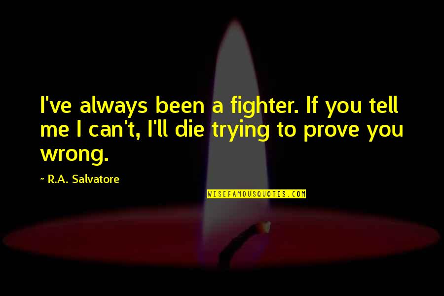 Prove Me Wrong Quotes By R.A. Salvatore: I've always been a fighter. If you tell