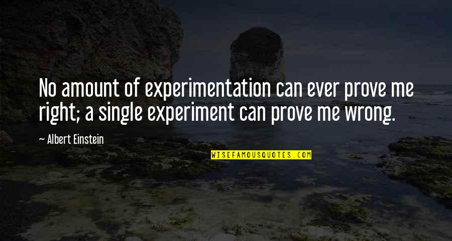 Prove To Me That I Am Wrong Quotes By Albert Einstein: No amount of experimentation can ever prove me