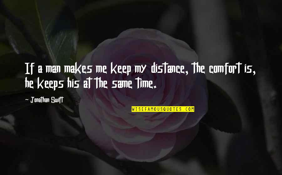 Provender Wanstead Quotes By Jonathan Swift: If a man makes me keep my distance,