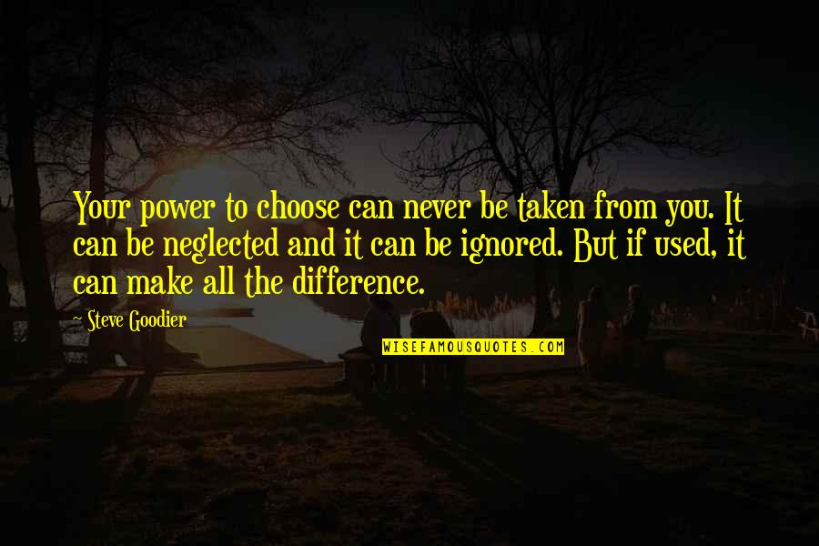 Provender Wanstead Quotes By Steve Goodier: Your power to choose can never be taken
