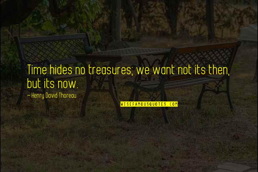 Provenzanos Kings Quotes By Henry David Thoreau: Time hides no treasures; we want not its