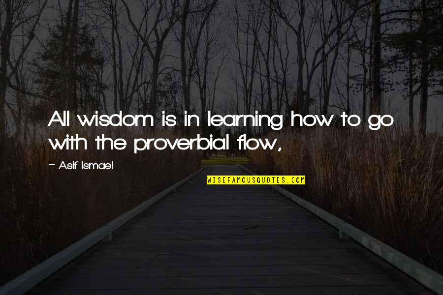 Proverbial Quotes By Asif Ismael: All wisdom is in learning how to go