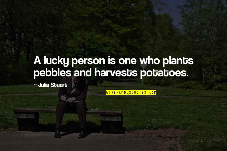 Proverbial Wisdom Quotes By Julia Stuart: A lucky person is one who plants pebbles