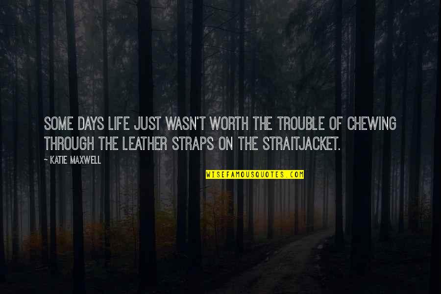 Proverbs 22 Thirty Quotes By Katie Maxwell: Some days life just wasn't worth the trouble