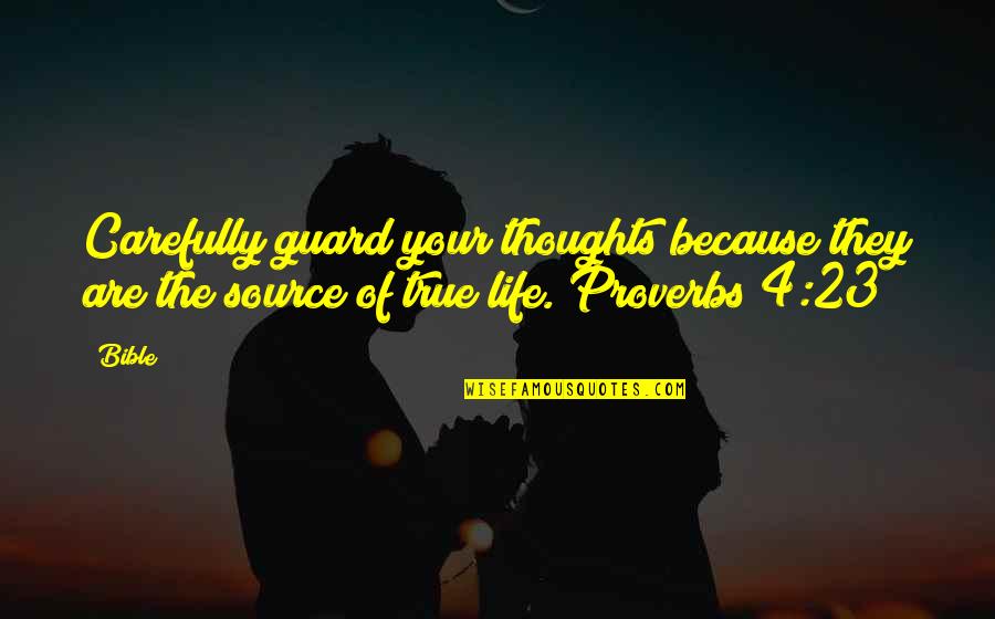 Proverbs Quotes By Bible: Carefully guard your thoughts because they are the
