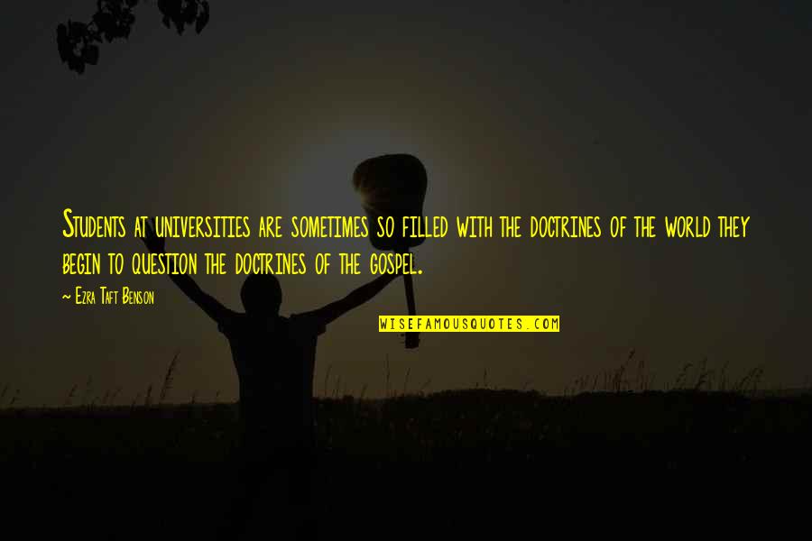 Provide For Family Quotes By Ezra Taft Benson: Students at universities are sometimes so filled with