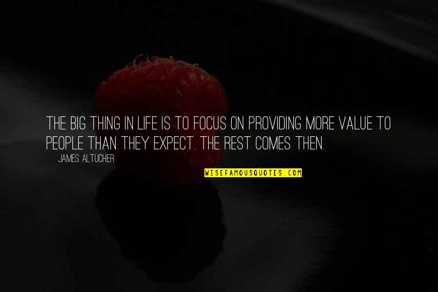 Providing Quotes By James Altucher: The big thing in life is to focus